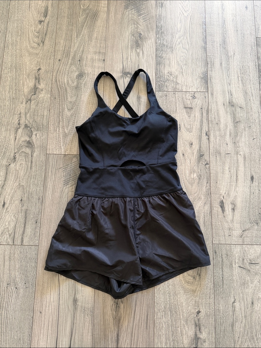 Women’s Black One-Piece Workout Romper